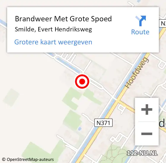 Locatie op kaart van de 112 melding: Brandweer Met Grote Spoed Naar Smilde, Evert Hendriksweg op 15 januari 2022 05:46