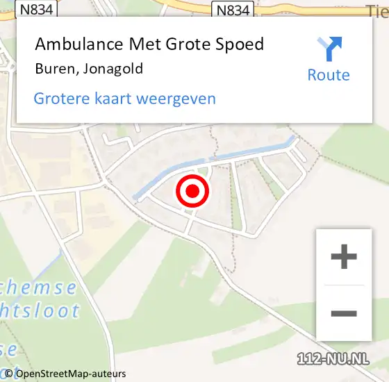 Locatie op kaart van de 112 melding: Ambulance Met Grote Spoed Naar Buren, Jonagold op 15 januari 2022 07:40