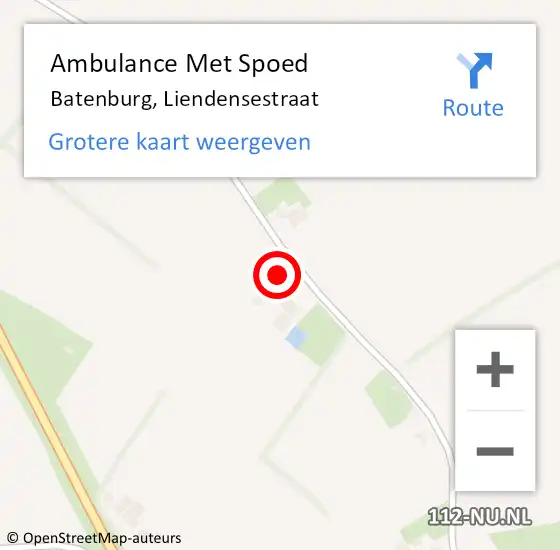 Locatie op kaart van de 112 melding: Ambulance Met Spoed Naar Batenburg, Liendensestraat op 15 januari 2022 10:04