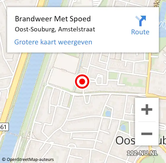 Locatie op kaart van de 112 melding: Brandweer Met Spoed Naar Oost-Souburg, Amstelstraat op 15 januari 2022 11:16