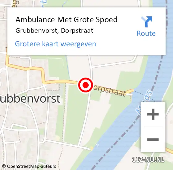 Locatie op kaart van de 112 melding: Ambulance Met Grote Spoed Naar Grubbenvorst, Dorpstraat op 5 juli 2014 11:22