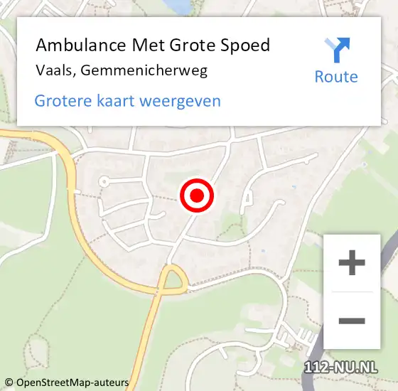 Locatie op kaart van de 112 melding: Ambulance Met Grote Spoed Naar Vaals, Gemmenicherweg op 15 januari 2022 11:24