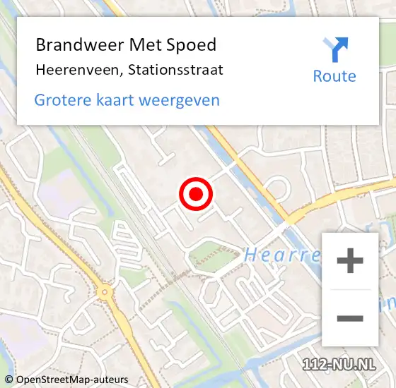 Locatie op kaart van de 112 melding: Brandweer Met Spoed Naar Heerenveen, Stationsstraat op 15 januari 2022 11:45