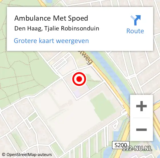 Locatie op kaart van de 112 melding: Ambulance Met Spoed Naar Den Haag, Tjalie Robinsonduin op 15 januari 2022 11:55