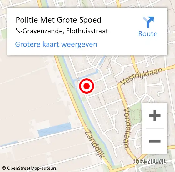 Locatie op kaart van de 112 melding: Politie Met Grote Spoed Naar 's-Gravenzande, Flothuisstraat op 15 januari 2022 12:31