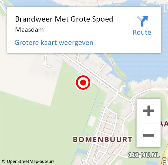 Locatie op kaart van de 112 melding: Brandweer Met Grote Spoed Naar Maasdam op 5 juli 2014 11:31