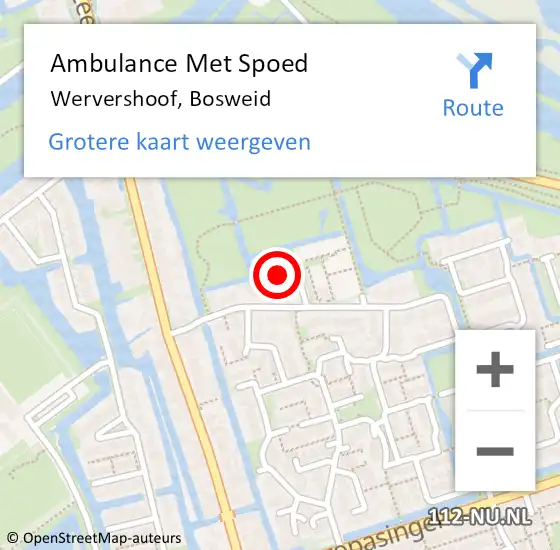 Locatie op kaart van de 112 melding: Ambulance Met Spoed Naar Wervershoof, Bosweid op 15 januari 2022 14:26