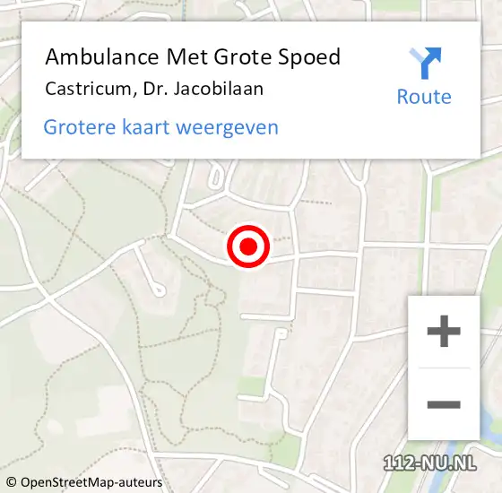 Locatie op kaart van de 112 melding: Ambulance Met Grote Spoed Naar Castricum, Dr. Jacobilaan op 15 januari 2022 14:38