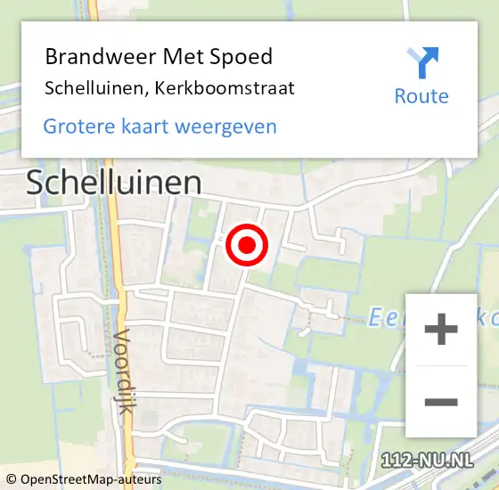 Locatie op kaart van de 112 melding: Brandweer Met Spoed Naar Schelluinen, Kerkboomstraat op 15 januari 2022 15:24