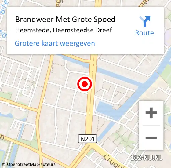 Locatie op kaart van de 112 melding: Brandweer Met Grote Spoed Naar Heemstede, Heemsteedse Dreef op 15 januari 2022 15:58