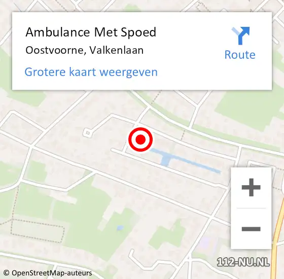 Locatie op kaart van de 112 melding: Ambulance Met Spoed Naar Oostvoorne, Valkenlaan op 15 januari 2022 16:21