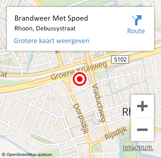 Locatie op kaart van de 112 melding: Brandweer Met Spoed Naar Rhoon, Debussystraat op 15 januari 2022 16:24