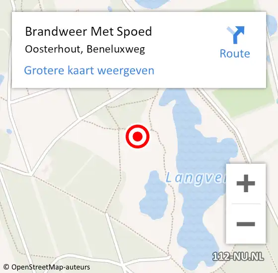 Locatie op kaart van de 112 melding: Brandweer Met Spoed Naar Oosterhout, Beneluxweg op 15 januari 2022 17:15