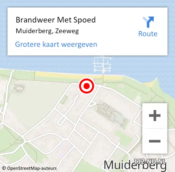 Locatie op kaart van de 112 melding: Brandweer Met Spoed Naar Muiderberg, Zeeweg op 15 januari 2022 17:27