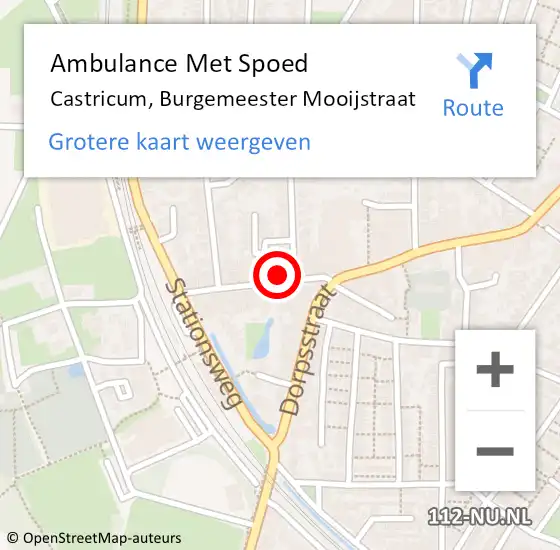 Locatie op kaart van de 112 melding: Ambulance Met Spoed Naar Castricum, Burgemeester Mooijstraat op 15 januari 2022 18:44