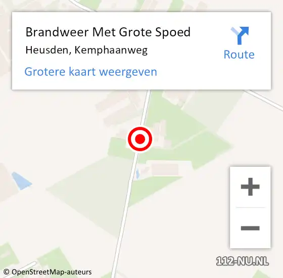 Locatie op kaart van de 112 melding: Brandweer Met Grote Spoed Naar Heusden, Kemphaanweg op 15 januari 2022 18:49