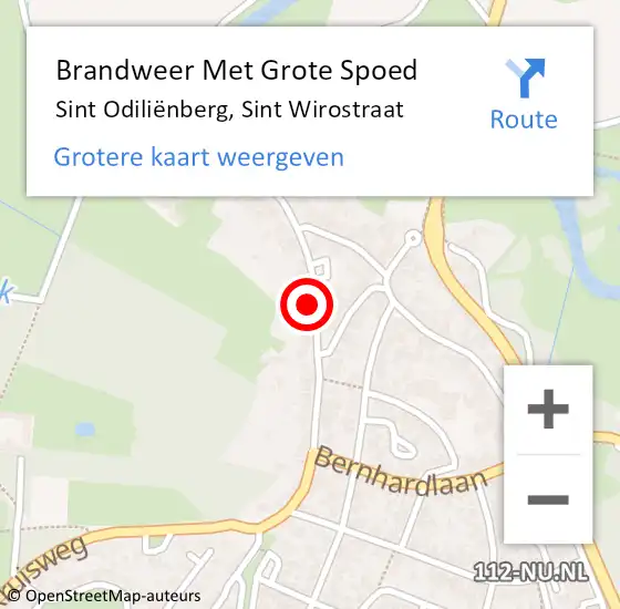 Locatie op kaart van de 112 melding: Brandweer Met Grote Spoed Naar Sint Odiliënberg, Sint Wirostraat op 15 januari 2022 19:16