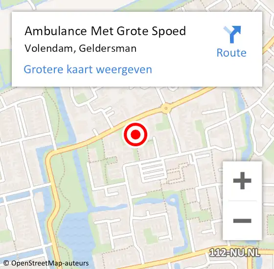 Locatie op kaart van de 112 melding: Ambulance Met Grote Spoed Naar Volendam, Geldersman op 15 januari 2022 19:45