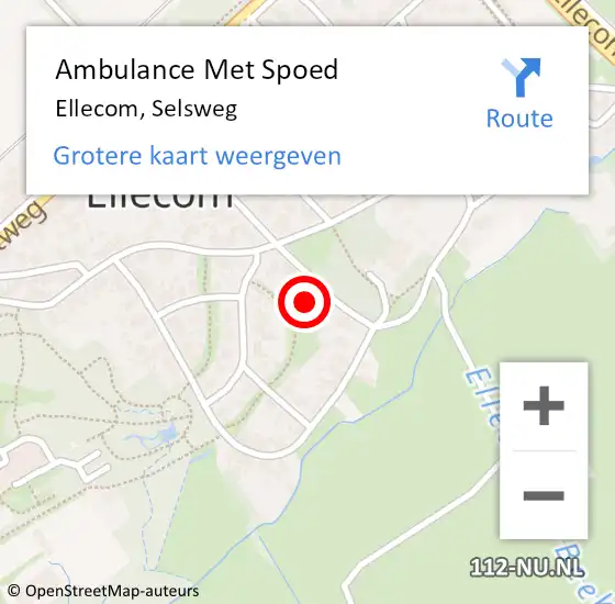 Locatie op kaart van de 112 melding: Ambulance Met Spoed Naar Ellecom, Selsweg op 15 januari 2022 21:18