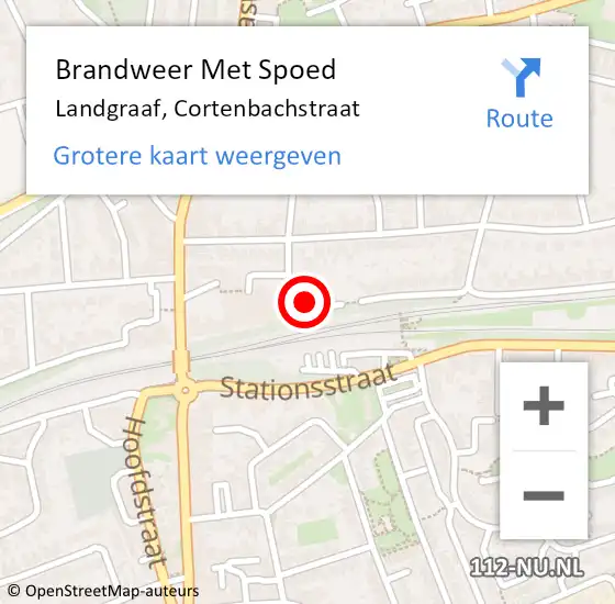 Locatie op kaart van de 112 melding: Brandweer Met Spoed Naar Landgraaf, Cortenbachstraat op 15 januari 2022 21:32