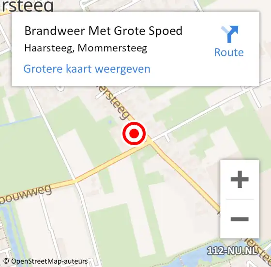 Locatie op kaart van de 112 melding: Brandweer Met Grote Spoed Naar Haarsteeg, Mommersteeg op 15 januari 2022 21:58