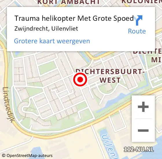 Locatie op kaart van de 112 melding: Trauma helikopter Met Grote Spoed Naar Zwijndrecht, Uilenvliet op 16 januari 2022 00:22