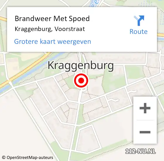 Locatie op kaart van de 112 melding: Brandweer Met Spoed Naar Kraggenburg, Voorstraat op 16 januari 2022 02:30