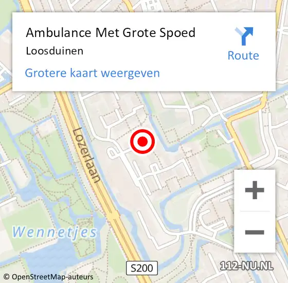 Locatie op kaart van de 112 melding: Ambulance Met Grote Spoed Naar Loosduinen op 16 januari 2022 02:48