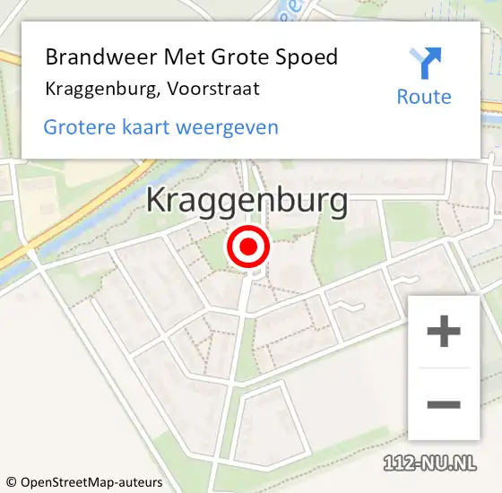 Locatie op kaart van de 112 melding: Brandweer Met Grote Spoed Naar Kraggenburg, Voorstraat op 16 januari 2022 03:46