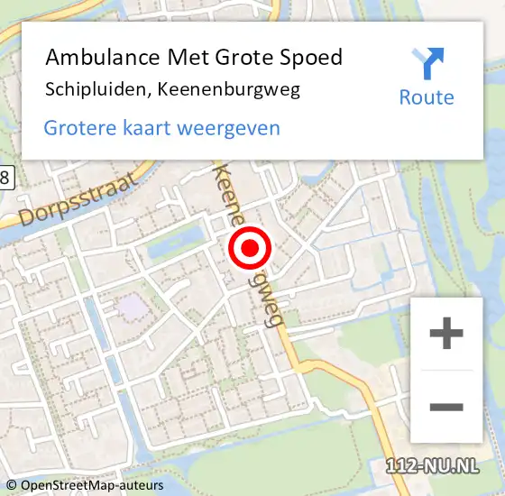 Locatie op kaart van de 112 melding: Ambulance Met Grote Spoed Naar Schipluiden, Keenenburgweg op 5 juli 2014 12:33