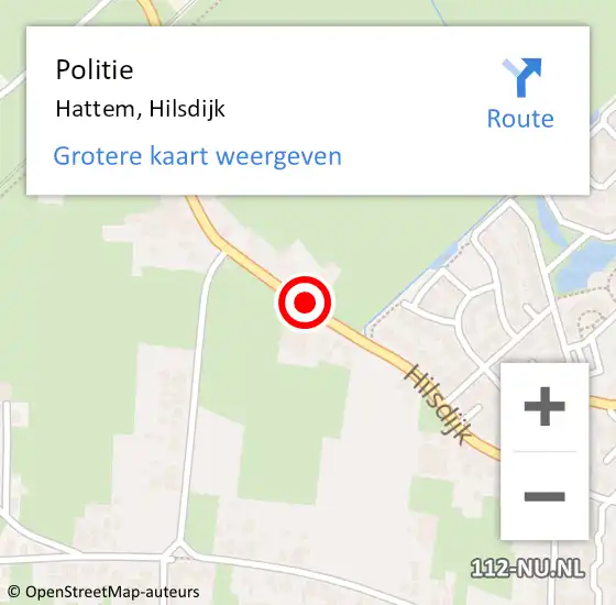 Locatie op kaart van de 112 melding: Politie Hattem, Hilsdijk op 16 januari 2022 07:10