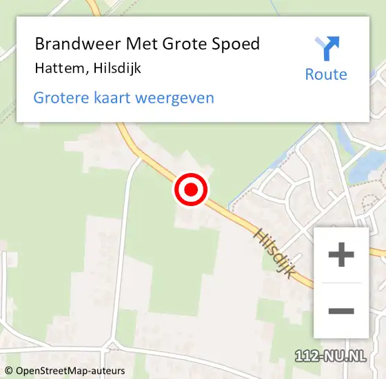 Locatie op kaart van de 112 melding: Brandweer Met Grote Spoed Naar Hattem, Hilsdijk op 16 januari 2022 07:11