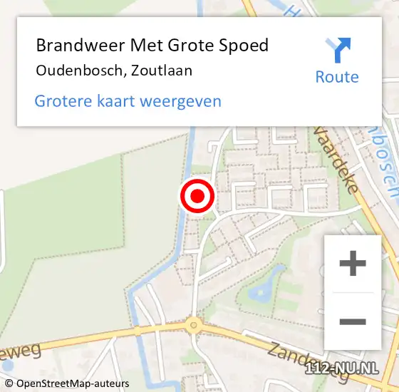 Locatie op kaart van de 112 melding: Brandweer Met Grote Spoed Naar Oudenbosch, Zoutlaan op 16 januari 2022 07:58