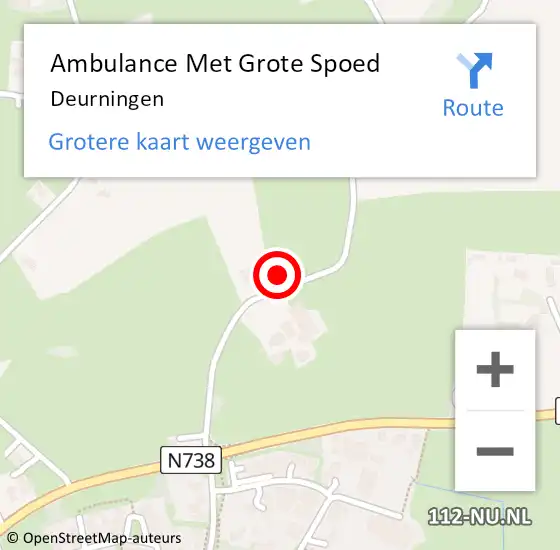 Locatie op kaart van de 112 melding: Ambulance Met Grote Spoed Naar Deurningen op 16 januari 2022 09:11
