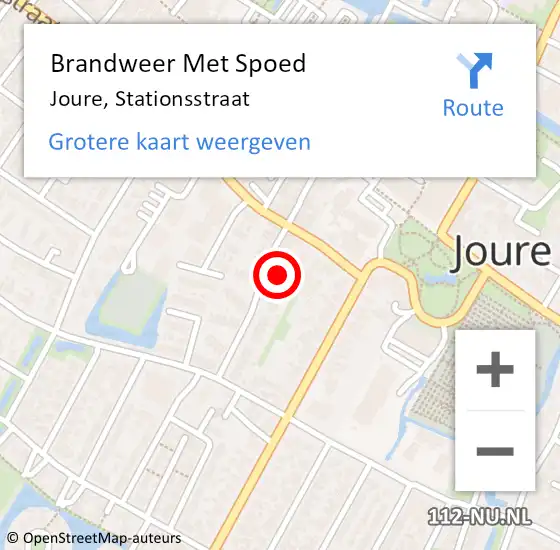 Locatie op kaart van de 112 melding: Brandweer Met Spoed Naar Joure, Stationsstraat op 16 januari 2022 09:15