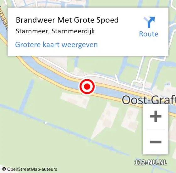 Locatie op kaart van de 112 melding: Brandweer Met Grote Spoed Naar Starnmeer, Starnmeerdijk op 16 januari 2022 09:32