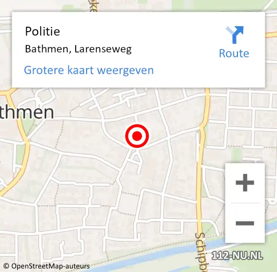 Locatie op kaart van de 112 melding: Politie Bathmen, Larenseweg op 16 januari 2022 10:09