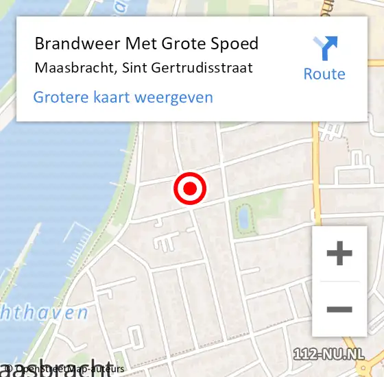 Locatie op kaart van de 112 melding: Brandweer Met Grote Spoed Naar Maasbracht, Sint Gertrudisstraat op 16 januari 2022 10:13
