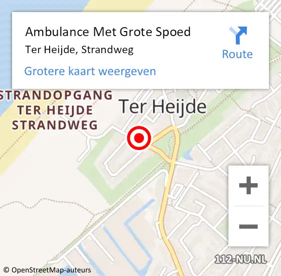 Locatie op kaart van de 112 melding: Ambulance Met Grote Spoed Naar Ter Heijde, Strandweg op 16 januari 2022 10:57