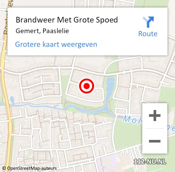 Locatie op kaart van de 112 melding: Brandweer Met Grote Spoed Naar Gemert, Paaslelie op 16 januari 2022 12:08