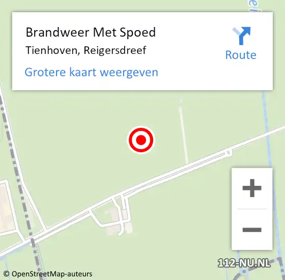 Locatie op kaart van de 112 melding: Brandweer Met Spoed Naar Tienhoven, Reigersdreef op 16 januari 2022 16:27
