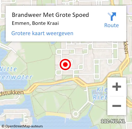 Locatie op kaart van de 112 melding: Brandweer Met Grote Spoed Naar Emmen, Bonte Kraai op 16 januari 2022 17:36