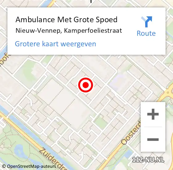 Locatie op kaart van de 112 melding: Ambulance Met Grote Spoed Naar Nieuw-Vennep, Kamperfoeliestraat op 16 januari 2022 18:54