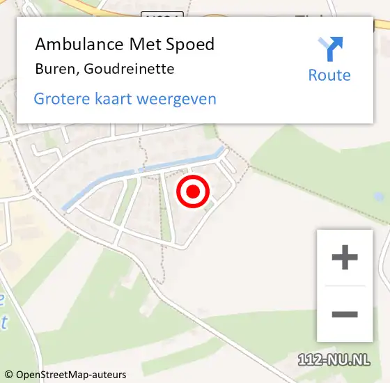 Locatie op kaart van de 112 melding: Ambulance Met Spoed Naar Buren, Goudreinette op 16 januari 2022 19:06