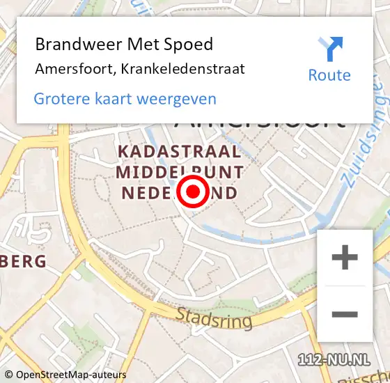 Locatie op kaart van de 112 melding: Brandweer Met Spoed Naar Amersfoort, Krankeledenstraat op 16 januari 2022 20:47