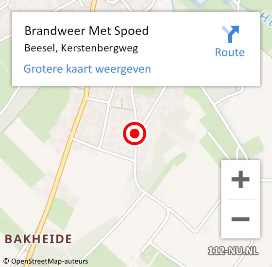 Locatie op kaart van de 112 melding: Brandweer Met Spoed Naar Beesel, Kerstenbergweg op 16 januari 2022 21:00