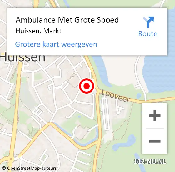 Locatie op kaart van de 112 melding: Ambulance Met Grote Spoed Naar Huissen, Markt op 16 januari 2022 22:02