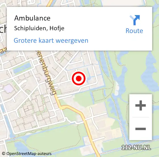 Locatie op kaart van de 112 melding: Ambulance Schipluiden op 5 juli 2014 13:49