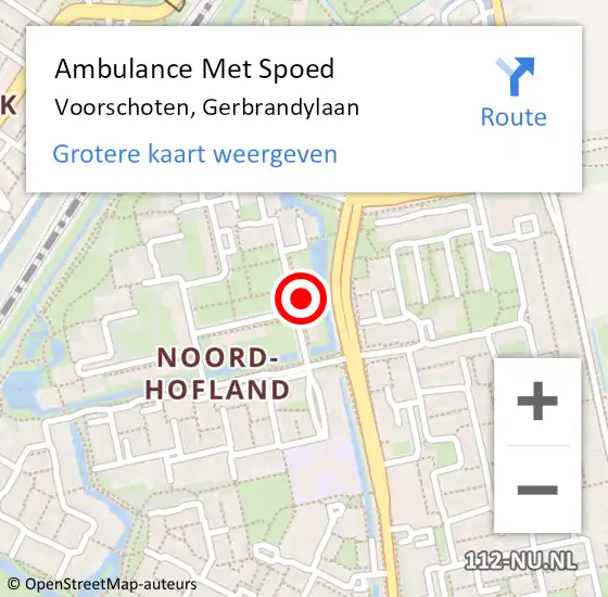 Locatie op kaart van de 112 melding: Ambulance Met Spoed Naar Voorschoten, Gerbrandylaan op 17 januari 2022 01:35