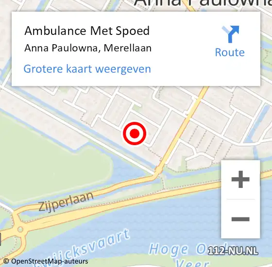 Locatie op kaart van de 112 melding: Ambulance Met Spoed Naar Anna Paulowna, Merellaan op 17 januari 2022 06:01